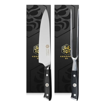 

Kessaku 8-Inch Chef Knife & 7-Inch Meat Fork Set - Dynasty Series - German HC Steel - G10 Full Tang Handle