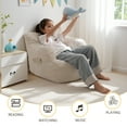 thumbnail image 6 of BYBYME Kids Bean Bag Chair,Soft Memory Foam Bean Bag Chair with Pocket for Toddlers,Lazy Sofa Lounger for Gaming,Reading,Beige, 6 of 7