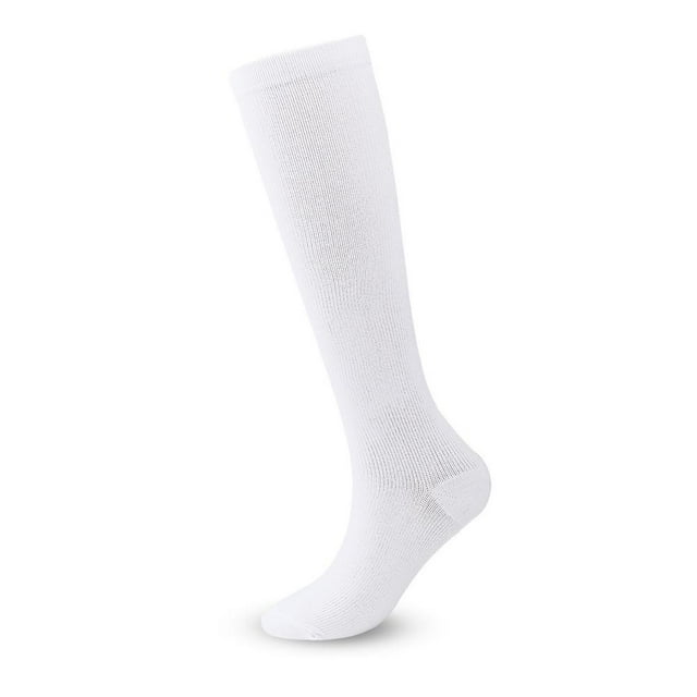 Unisex Plain High Elastic Compression Socks Knee-high Closed Toe Mesh Breathable Non-slip Stockings