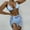 Blue, variant on Swimsuit Sets for Women Drawstring Wavy Bikini Sexy Fashion 3 Piece Bathing Suit Swimwear Set