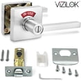 thumbnail image 3 of Square Privacy Indicator Door Lock Solstice Lever in Satin Chrome, 3 of 6