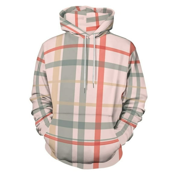 Plaid Pattern Pink Gray Red 3d Sweatshirts Hoodie Fashion Casual Personality Men's Women Street Hoodie Pullovers Long Sleeve Comfortable Top