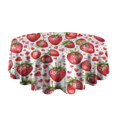 thumbnail image 5 of Red Strawberry Plants Fruit Heart Round Tablecloth 60"x60",Wrinkle Wipeable Table Cloth for Kitchen Dining Room Picnic Patio Party, 5 of 6