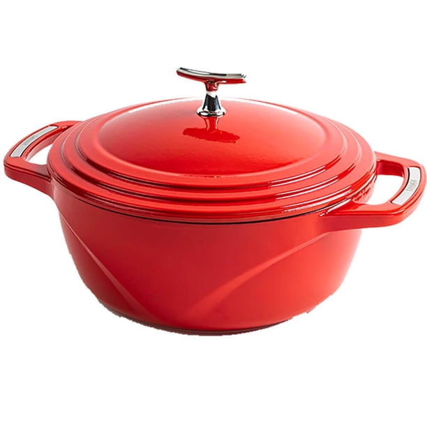Cocotte Lodge de hierro fundido esmaltado de 4,5 qt color cereza