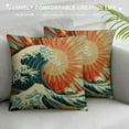 thumbnail image 3 of Nawypu Throw Pillow Cover Blue Surf Sea Waves Vintage of Nature with Sun Retro Beach Decorative Pillow Case Home Decor Square Pillowcase, 3 of 5