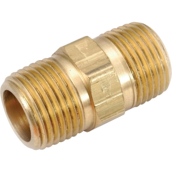 756122-08 Pipe Fittings, Hex Nipple, Lead-Free Brass, 1/2-In. - Quantity 1