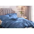 thumbnail image 4 of 5 Piece Luxury Vintage Ruffle Pattern Comforter By D.N.G. BEDDINGS Set Premium Super Soft, All Season, 800 Thread Count 100% Egyptian Cotton Oversized Super King Size Medium Blue Color, 4 of 8