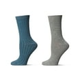 thumbnail image 3 of MeMoi Women's 2 Pair Ribbed Flat Knit Wool Blend Crew Socks - Mens - Male, 3 of 11