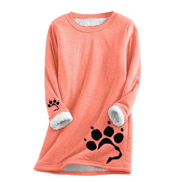 HKEJIAOI Casual Top pour Women Col Rond Solide Mi-Poids Long Sleeve Shirt