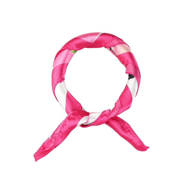 INSPIRE CHIC Women's Circle Pattern Square Neck Scarf Neckerchief Green Pink White