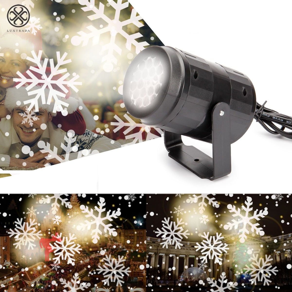 LED GEMMY CHRISTMAS SNOW PROJECTION SHADOWLIGHT SNOWFLAKES PROJECTOR BRAND NEW 