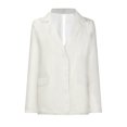 thumbnail image 6 of WXLWZYWL Women's Casual Lightweight Blazer Open Front Lapel Long Sleeve Jacket Work office Blazer for Daily/Work White, 6 of 6