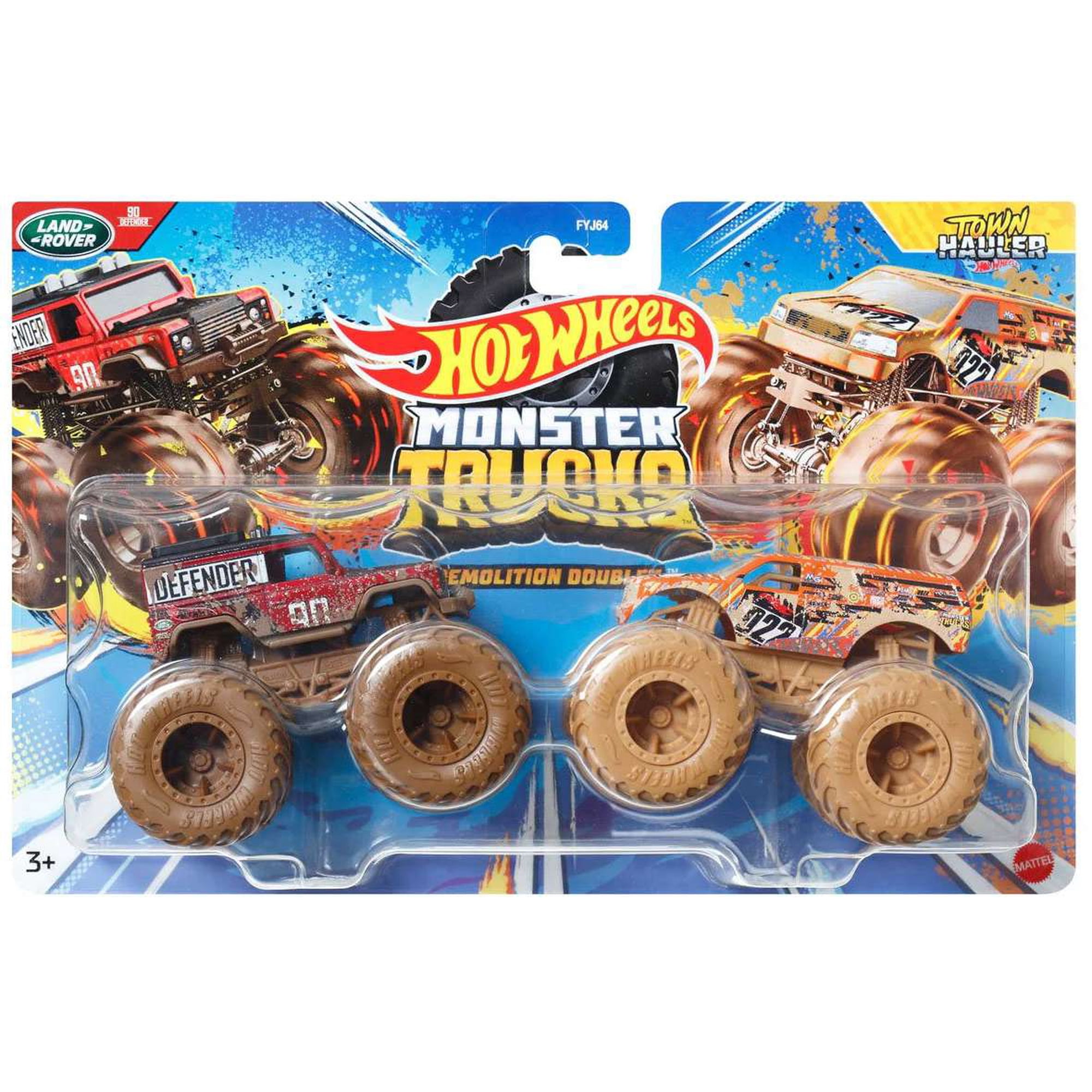 Hot Wheels Demolition Doubles Land Rover vs Town Hauler Diecast Car 2-Pack