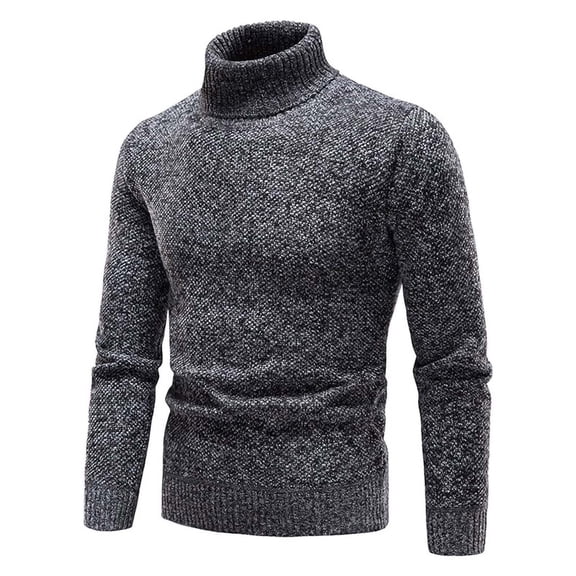 ZCFZJW Mens Mock Neck Sweaters Big and Tall Regular Fit Casual Fall Winter Ribbed Slim Fit Long Sleeve Turtleneck Pullover Sweater Tops Dark Gray XL