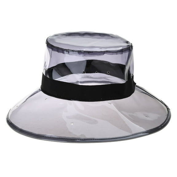 Yokua Unisex PVC Transparent Bucket Hat Bright Jelly Wide Brim Waterproof Rain hat