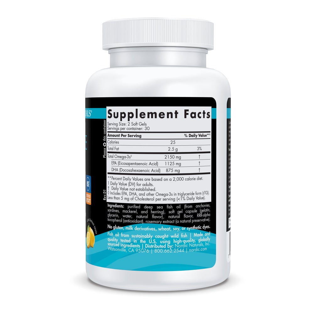 Nordic Naturals Ultimate Omega 2X Sport, 2150 Mg, Fish Oil, 60 Ct
