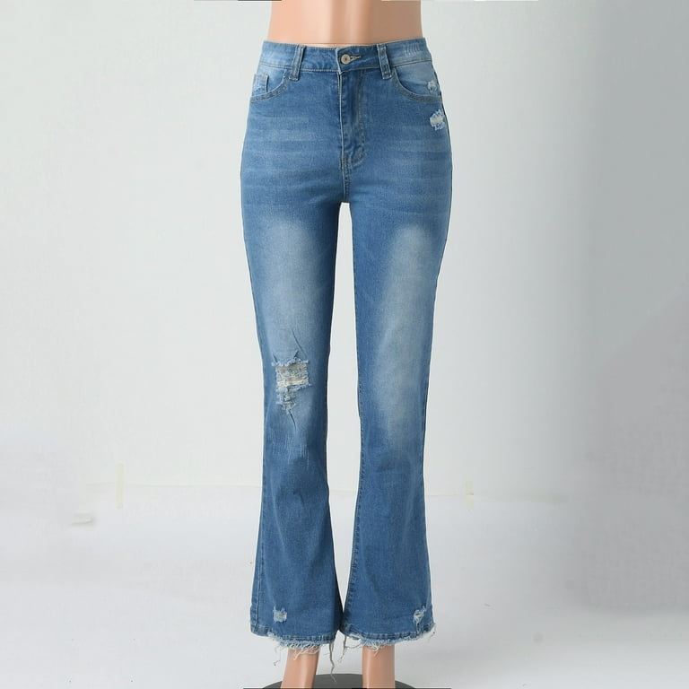 HAXMNOU Pants for Women Women's Juniors High Bell Bottoms