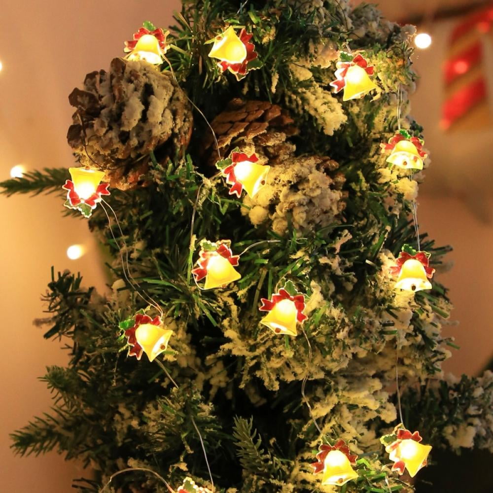 Battery Operated Christmas Lights 6.6ft 20 LED Jingle Bell Ornaments