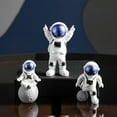 thumbnail image 6 of 4 Pieces Astronaut Statue Resin Cabinet Bookcase Spaceman Figurine Decoration Home Decor Child Birthday Gift Collections Cake Topper - white, 6 of 6