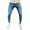 Blue, variant on FYEGRE Baggy Bootcut Jeans Men's Stretch Slim Fit Ripped Distressed Straight Leg Denim Pants Motorcycle Style Trousers with Comfortable Flexible Fabric for Blue M
