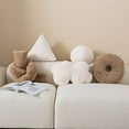 thumbnail image 4 of Fennco Styles Faux Fur Donut Shaped Decorative Plush Throw Pillow 16" Round - Brown Fluffy 3D Cushion for Kids Room, Playroom, Bedroom, Living Room, Nursery, Office Décor, 4 of 5
