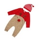 thumbnail image 2 of Bebé recién nacido Niños Niñas Navidad Manga larga Nariz roja Dibujos animados Reno Pijama Mono Conjunto de mono con sombrero a rayas Adecuado para 0-6 meses (70 cm), 2 of 4