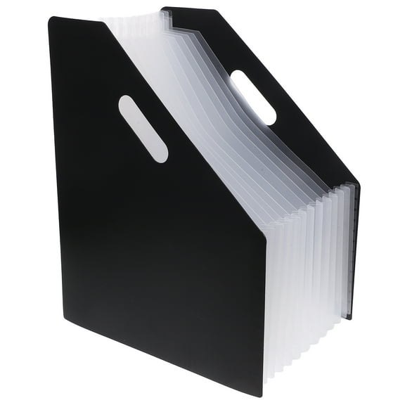 Vertical Accordion File Organizer Portable Filing Small Office Black