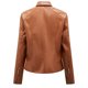 thumbnail image 3 of Chaqueta de cuero para mujer, cuello vuelto, cuello vuelto, cierre con cremallera, 3 of 5