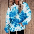 thumbnail image 2 of Womens Fashion Tie Dye Gradient Hoodies Oversized Sweatshirt Plus Size Loose Fit Cute Hooded Jacket Outwears Drawstring Fall Pullover Tops with Pocket, 2 of 7