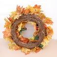 thumbnail image 3 of Fall Wreath for Front Door,20" Autumn Pumpkins Berry Grapevine Wreaths with Lifelike Maple Leaves Pine Cones,for Farmhouse Harvest Porch Outdoor Door,Halloween Thanksgiving Decorations, 3 of 8