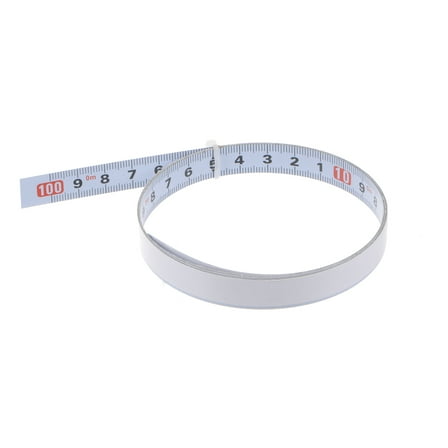 Self Adhesive Tape Measure 100cm Metric Right to Left Read Measuring Tape Steel Sticky Ruler, White