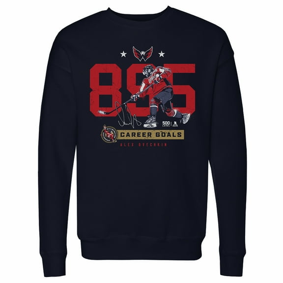 Men's 500 Level Alexander Ovechkin Navy Washington Capitals  Number Pullover Sweatshirt