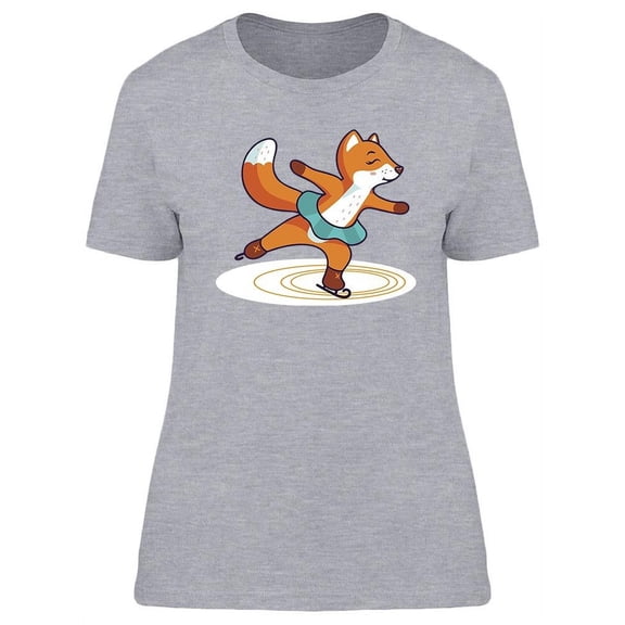 Little Fox Skating On Ice T-Shirt Women -Image by Shutterstock, Female Small