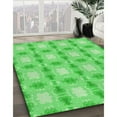 thumbnail image 3 of Ahgly Company Machine Washable Indoor Round Transitional Neon Green Area Rugs, 7' Round, 3 of 7