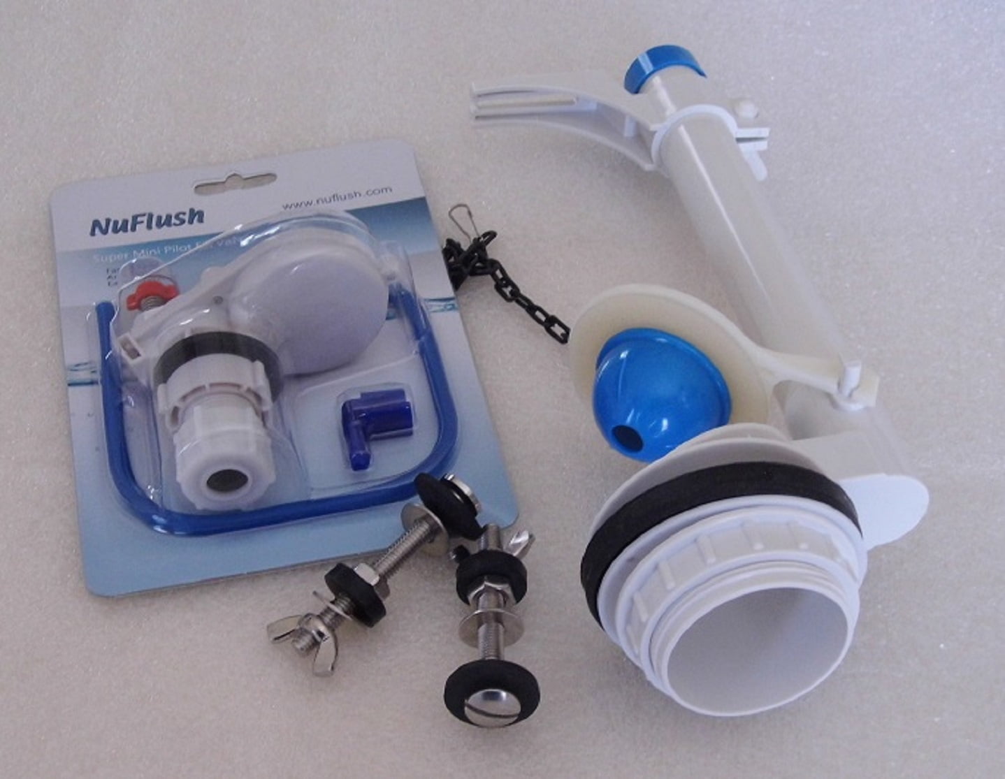 Toto Two Inch Flush Valve Assembly With NuFlush Super Mini Fill Valve and Brass Bolts