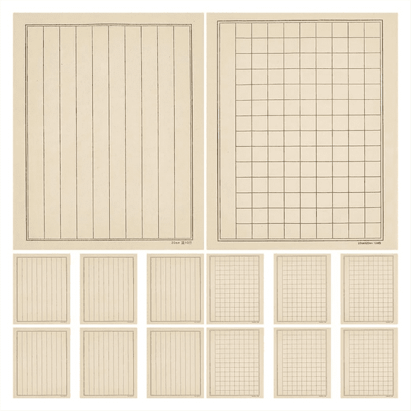 100 Hojas de Papel para CaligrafíA China con 2 Estilos de CuadríCula, Papel Sumi JaponéS, CaligrafíA con Tinta de Pincel para Principiantes
