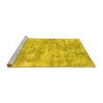thumbnail image 2 of Ahgly Company Machine Washable Indoor Round Oriental Yellow Industrial Area Rugs, 7' Round, 2 of 4