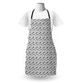 thumbnail image 3 of Dachshund Apron, Repetitive Pattern with Silhouette Style Long Torso Breed Dog Print, Unisex Kitchen Bib with Adjustable Neck for Cooking Gardening, Adult Size, Charcoal Grey and White, by Ambesonne, 3 of 4