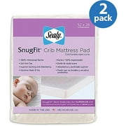 (2 pack) (2 Pack) Sealy SecureStay Waterproof Crib Mattress Pad