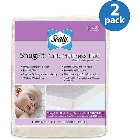 (2 Pack) Sealy SecureStay Waterproof Crib Mattress (Best Waterproof Crib Mattress Cover)