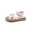 thumbnail image 4 of breaise Toddler Girl Cute Sandals - Little Girl PU Leather Flower Princess Flat Shoes Soft Open Toe Summer Dress Sandals Lightweight Open Toe Beach Holiday Shoes, 4 of 5