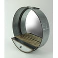 thumbnail image 2 of Rustic Galvanized Metal Tub Frame Wall Mirror with Drawer - Industrial Western Decor - Farmhouse Style - Round 20.5 Inch Diameter - Stylish Home Accent, 2 of 3