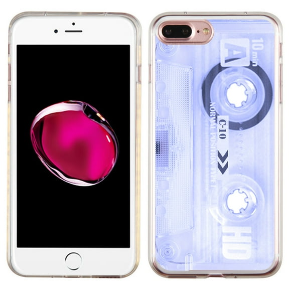 Slim-Fit Case for Apple iPhone 8 PLUS / 7 PLUS, OneToughShield ® Premium TPU Gel Protector Phone Case - Cassette/Purple