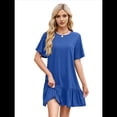 thumbnail image 3 of Vestido de Cuello Redondo y Corta Azul Oscuro L, 3 of 7