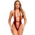 thumbnail image 1 of CHICTRY Womens Sexy Lingerie Micro Monokini Bathing Suit Backless Swimsuits For Pool Party Beachwear Red L, 1 of 7