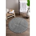 thumbnail image 4 of Alfombra de baño DII Crochet Collection reversible redonda gris 70 cm, 4 of 7