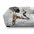 thumbnail image 2 of Butterflies Soft Flannel Fleece Throw Blanket, Girl Fashion Flowers Ornamental Floral Foliage Nature Forest Animal Print, Cozy Plush for Indoor and Outdoor Use, 60" x 80", Multicolor, by Ambesonne, 2 of 5