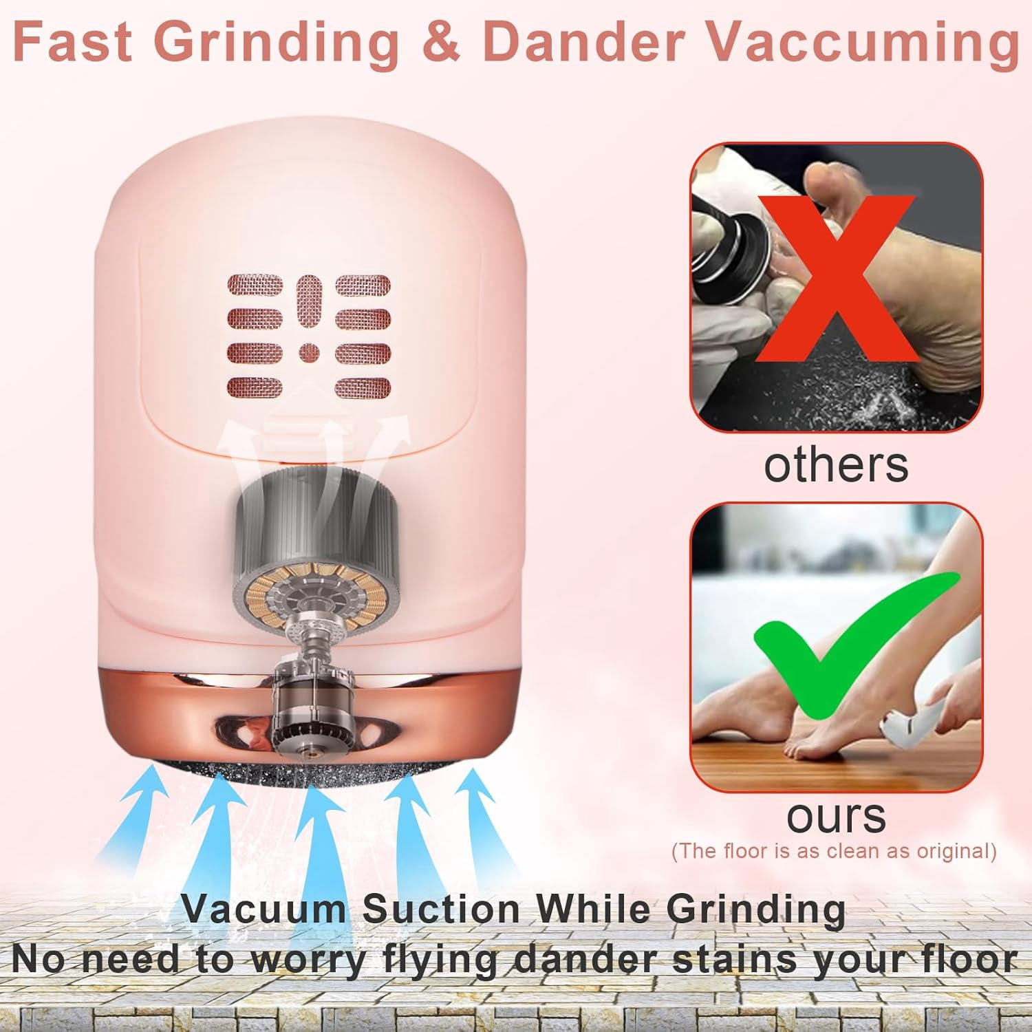 Electric Callus Remover for Feet,Rechargeable Foot Callus Remover Pedicure Tools Foot File with 9 Heads &2 Speed,LCD Display with Dander Vacuum Cleaner