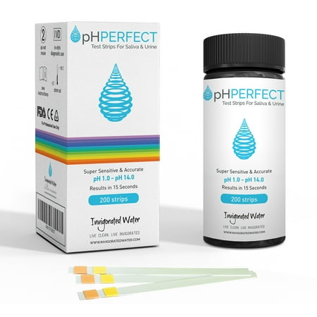 200 Body Kit pH PERFECT pH Test Strips - pH Test Kit - pH Testing Strips for Urine and Saliva - Balance Your Bodies pH Level - VALUE PACK Includes 200 Tests ()
