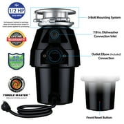 Waste Maid 1/2 HP Mid-Duty Garbage Disposal Continuous Feed with Cord 10-US-WM-258-3B